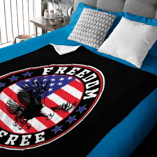 Freedom Isn’t Free Eagle US Flag Patriotic Apparel Baby Blankets