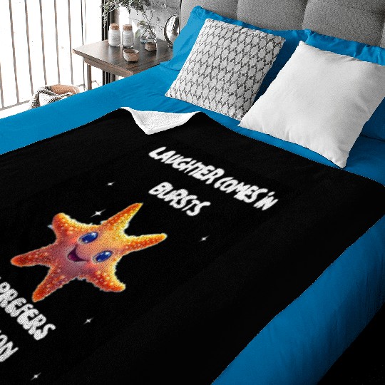 Whimsical Starfish with Playful Quotes Baby Blankets