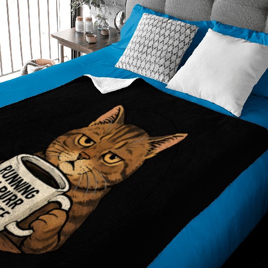 Running on Purr & Coffee Baby Blankets