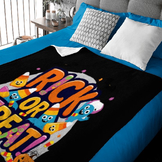 Colorful Halloween Trick or Treat Design Baby Blankets