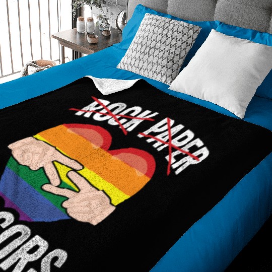 Funny Rock Paper Scissors LGBTQ LGBT Community Baby Blankets