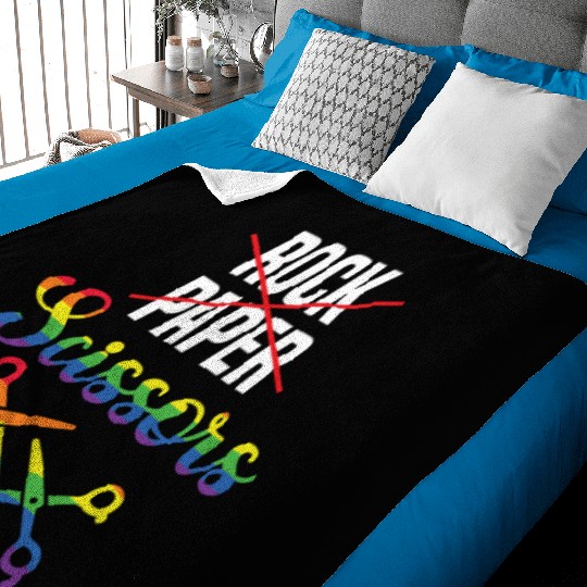 Rock Paper Scissors Fun Baby Blankets Homosexual