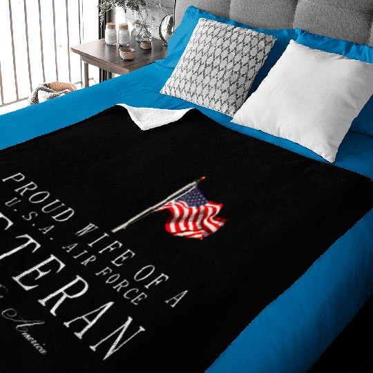 Proud Wife Of A US Air Force Veteran Baby Blankets