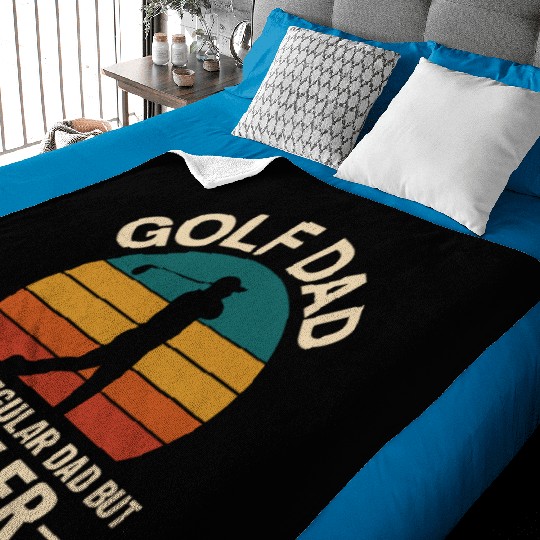 Golf Dad Sunset Silhouette Design Baby Blankets