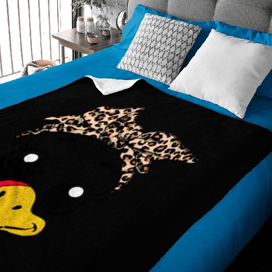 Leopard Print Headscarf Duck Face Baby Blankets