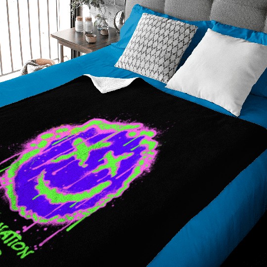Neon Graffiti Smile Face Design Baby Blankets