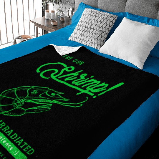 Radioactive Shrimp Retro Parody Baby Blankets