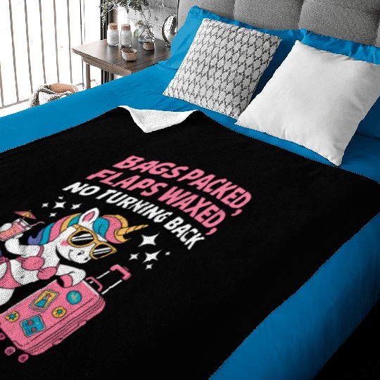 Bags Packed Unicorn Vacation Adventure Baby Blankets