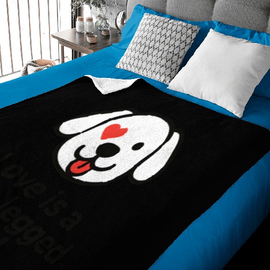 Whimsical Dog Heart Love Design Baby Blankets