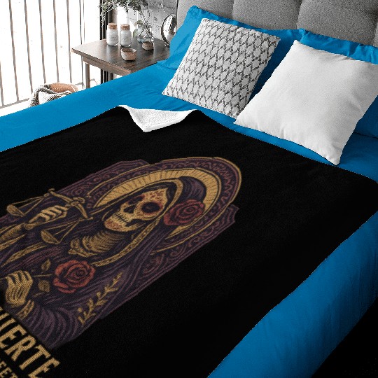 Santa Muerte – Mexican Folk Art Streetwear Baby Blankets