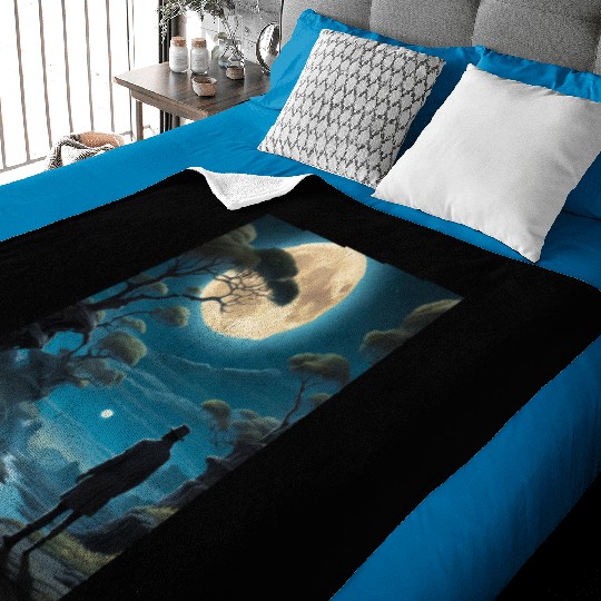 Mystical Night Under the Full Moon Baby Blankets