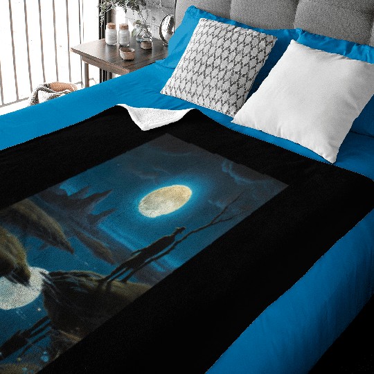 Mystic Night Under the Full Moon Baby Blankets