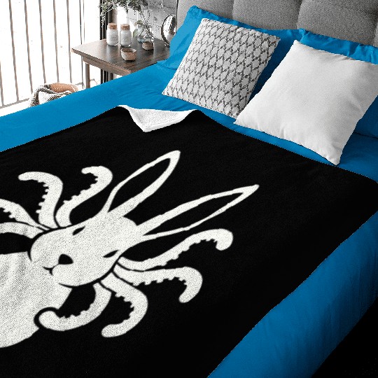 Octopus Bunny │Surreal White Cryptid Animal Mashup Baby Blankets