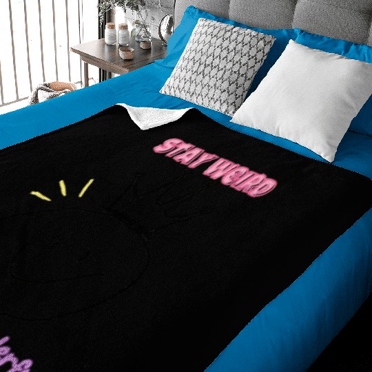 Stay Weird Smile Crown – Cute Pastel Aesthetic  Baby Blankets