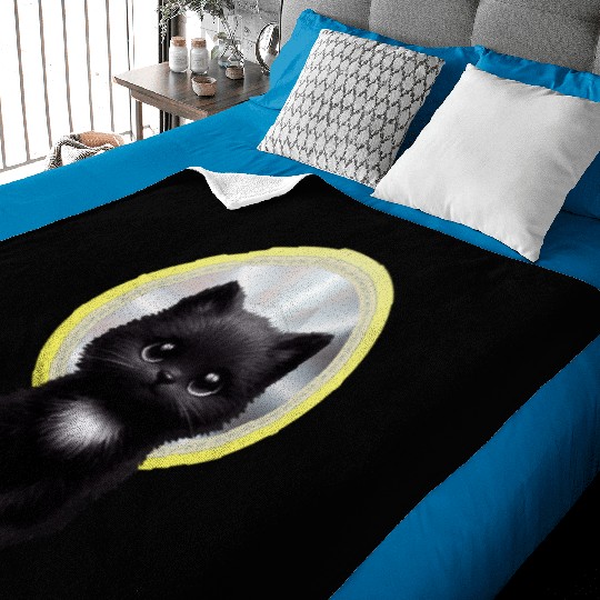 Mystic Midnight Cat  Baby Blankets