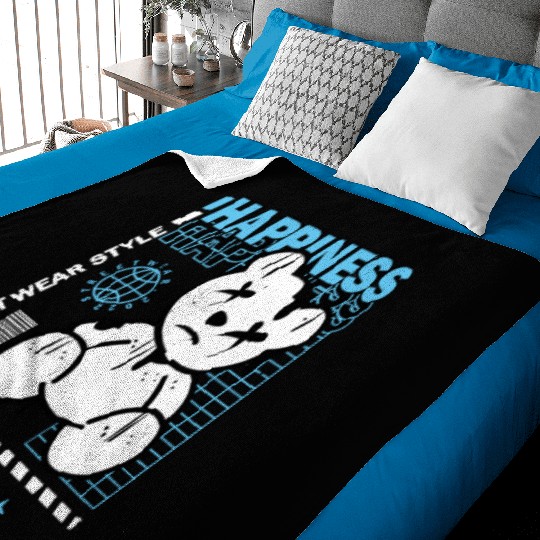 Urban Graffiti Teddy Bear Design Baby Blankets