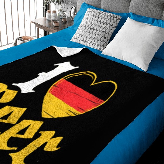 I Love Beer German Bier Funny Germany Flag Baby Blankets