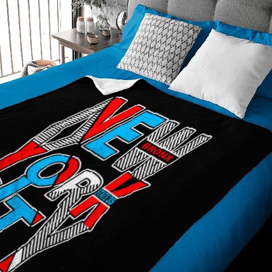 New York City Perspective Typography Baby Blankets