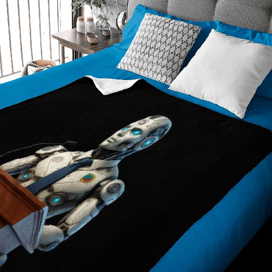 Futuristic Robot President Baby Blankets