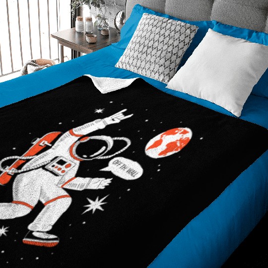 Astronaut Cat in Space Scene Baby Blankets