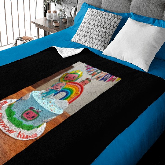 Colorful Toddler Birthday Rainbow Cake Baby Blankets