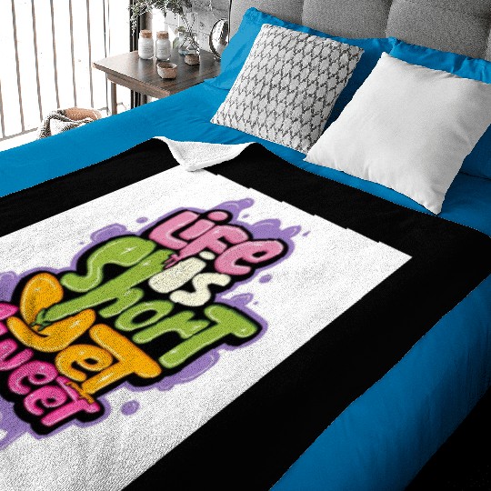 Life is Short Eat Sweet Graffiti Baby Blankets