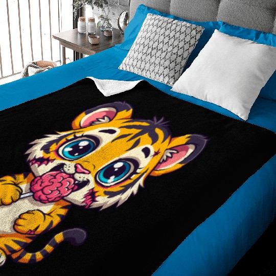 Cute Zombie Tiger Cub Baby Blankets