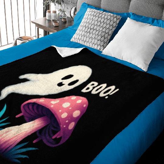 Spooky Forest Mushroom Halloween Design Baby Blankets