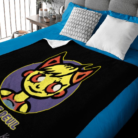 Cute Little Devil Cartoon Illustration Baby Blankets