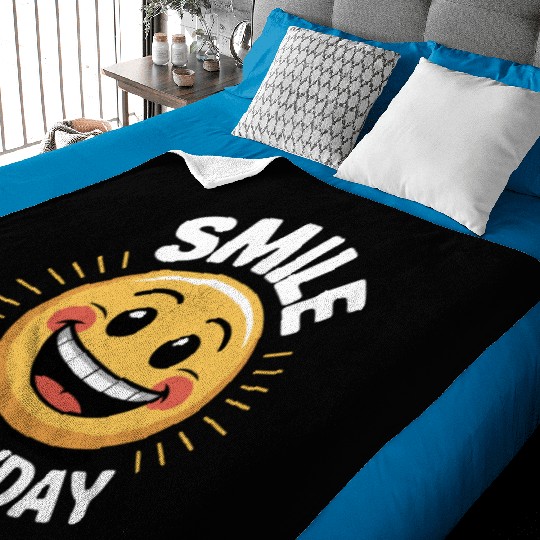 Smile Everyday Baby Blankets – Positive Vibes Graphic Te
