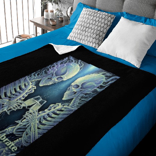 Celestial Skeleton Toasting Champagne Baby Blankets