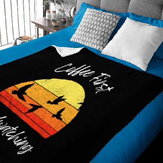 Coffee Fire Birdwatching Sunset Baby Blankets