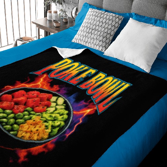 Poke Bowl Favorite Food Funny Weird 90s Poke Bowl Baby Blankets