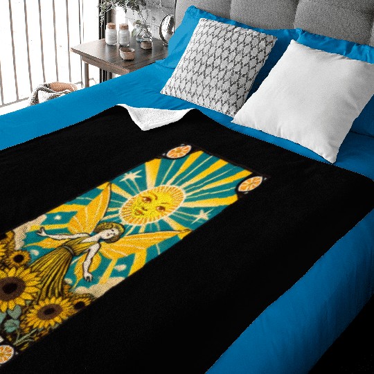 Sun Fairy Tarot Card Design Baby Blankets