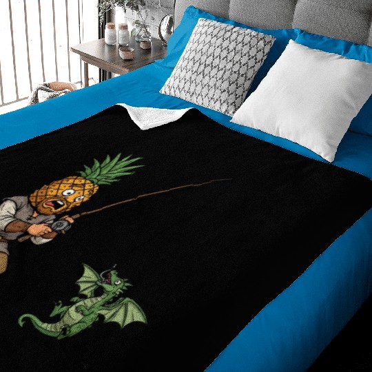 Tropical Fishing Adventure Illustration Baby Blankets