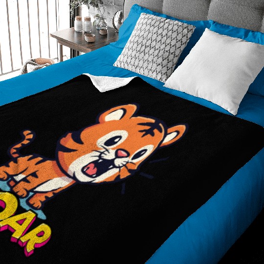 Cute Tigon Roar Kids Baby Blankets