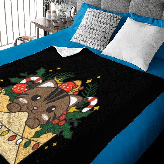 Cat Christmas Letter Winter Animals Cats Baby Blankets