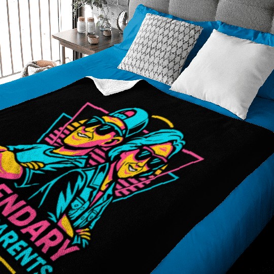 Legendary Grandparents Retro Neon Baby Blankets