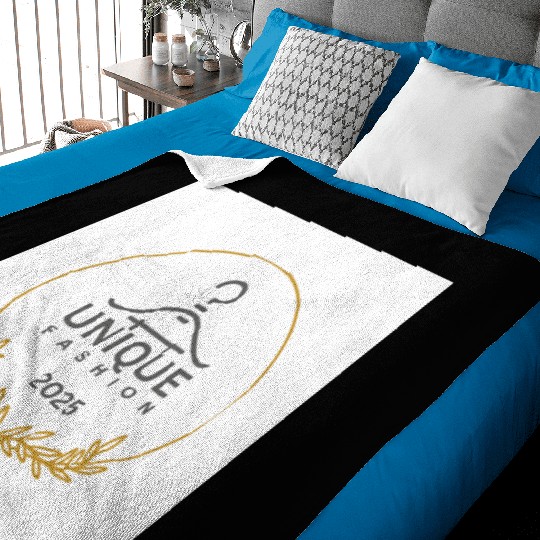 Black And Gold Minimalist Fashion Logo Baby Blankets