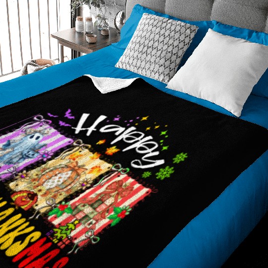 Festive Halloween Thanksgiving Collage Baby Blankets