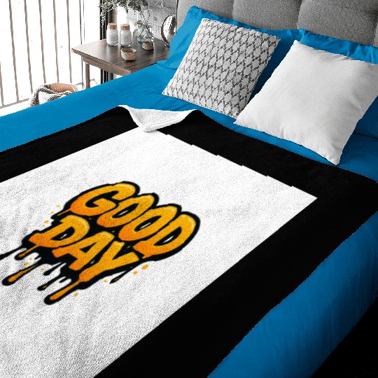 Graffiti Style Good Day Text Design Baby Blankets