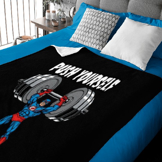 Superhero Push Yourself Gym Baby Blankets Baby Blankets