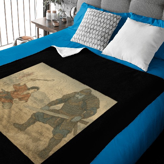 Epic Samurai Duel Illustration Baby Blankets