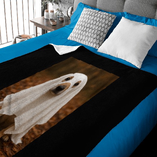 Autumn Forest Ghost Dog Tapestry Baby Blankets