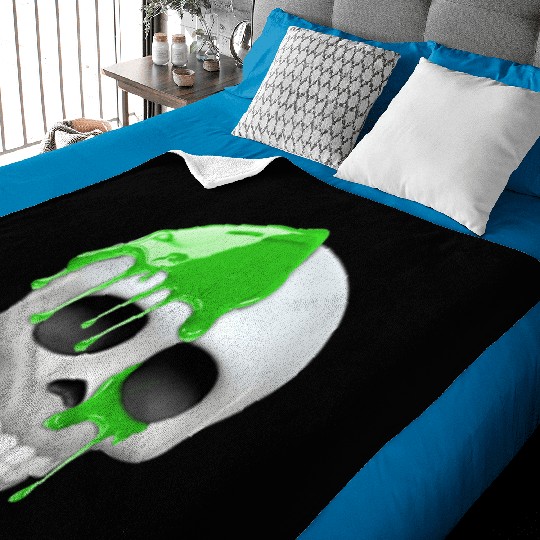 skull toxic emoticon Baby Blankets
