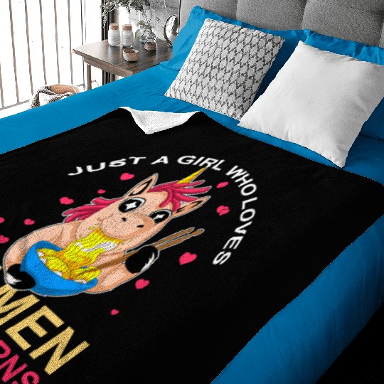 Ramen and Unicorns For Girls Baby Blankets