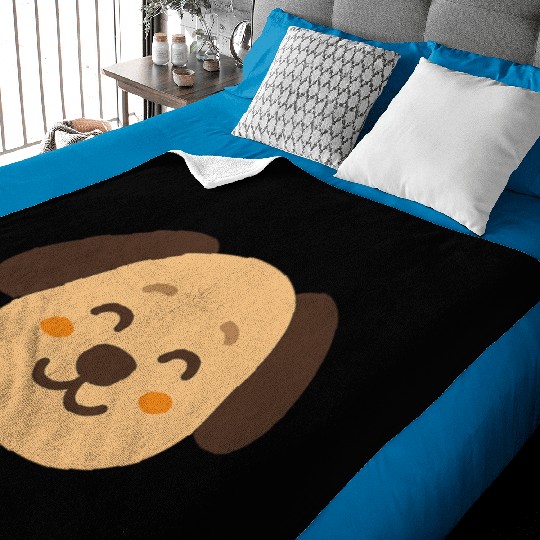Minimal Dog Face – Cute Puppy Baby Blankets
