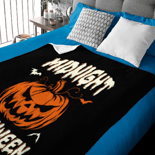 Midnight Halloween Pumpkin Scary Jack-O-Lantern Baby Blankets