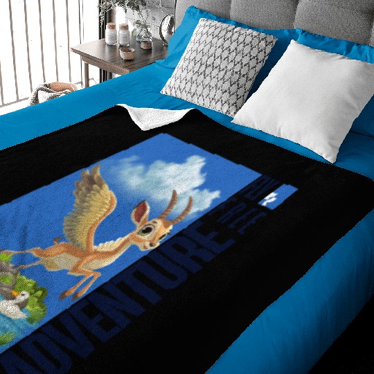 Flying Mythical Waterfowl with Adventure Theme Baby Blankets