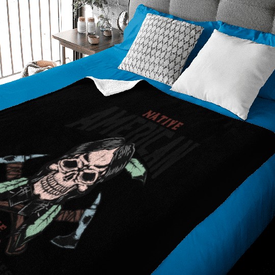 Native American Skull Warrior Design Baby Blankets